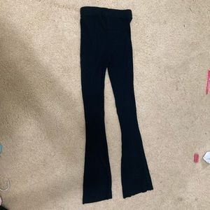 black stretchy flare pants
